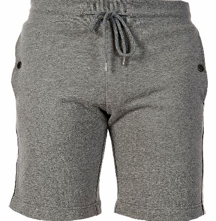 MONCLER Drawstring Grey Cotton Side Stripe Shorts