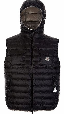 Gers Hooded Quilted Gilet Black