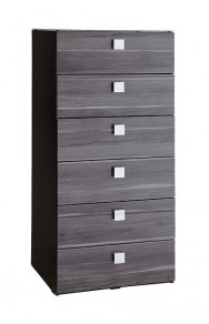 Mono Tall 6 Drawer Chest With Glass Top