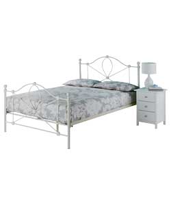 Metal Double Bed with Firm Mattress