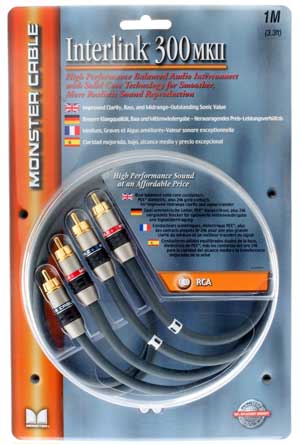 Cable - Interlink 300 MKII 2x RCA to 2x RCA (1 meter) - Ref. 126709 - #CLEARANCE
