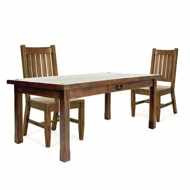 dark wood dining table and chair set