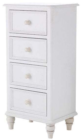 White Painted 4 Drawer Chest