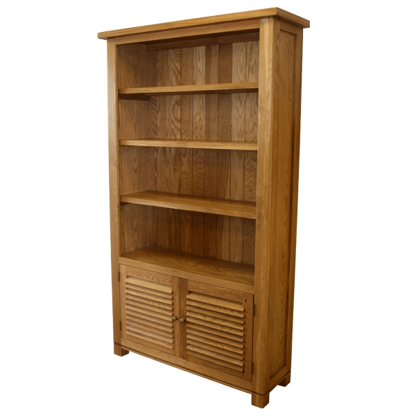 montreal Solid Oak 3 Shelf Book Case With 2 Doors