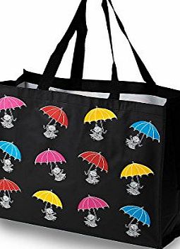 Valley Little My (Pikku Myy) New Black Strong Reusable Waterproof Wipeable Travelling Shopper Shopping Grocery Supermarket Market Tote Laundry Beach Storage School Childrens HandBag Bag