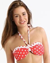 Moontide, 1295[^]219404 Spots and Stripes Reversible Tab Bandeau - Red