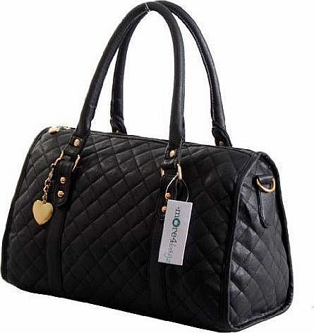 More4bagz Ladies Womens Designer Style Quilted Boutique Shoulder Handbag Bag (Black)