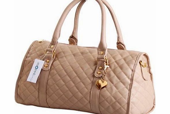 More4bagz Ladies Womens Designer Style Quilted Boutique Shoulder Handbag Bag (Camel)