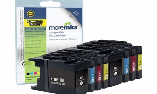 Moreinks 8 Moreinks Compatible Printer Ink Cartridges to Replace Brother LC1280 / LC1280XL (Black, Cyan, Magenta, Yellow)