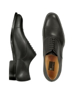 Londra - Black Calfskin Cap Toe Oxford Shoes