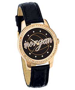 Morgan Ladies Black Strap Watch