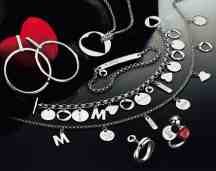 MORGAN sterling silver multi charm drop necklace