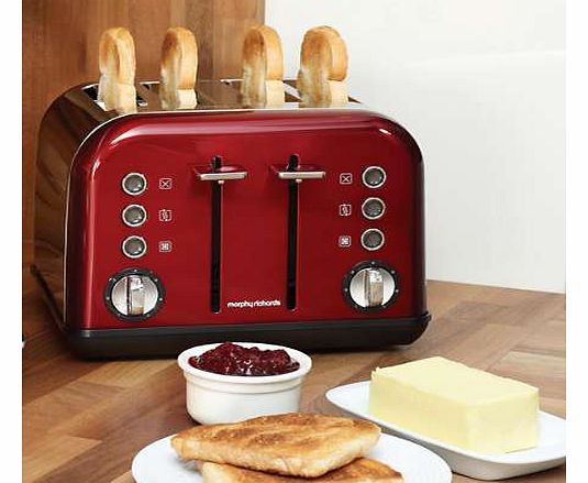 Richards Red Accents 4 Slice Toaster