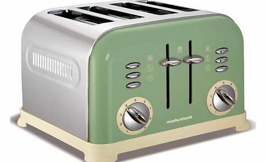 Morphy Richards Sage Green Accents 4 Slice Toaster
