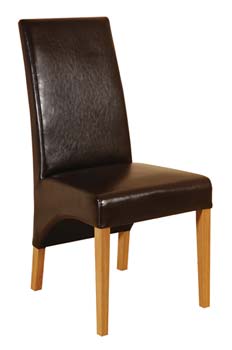 Morris Furniture Oakamoor Padded Leather Dining Chair - WHILE