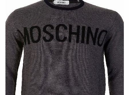 Moschino Big Logo Knitted Jumper Grey