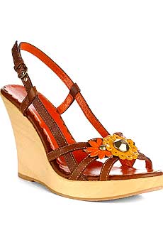 Moschino Cheap & Chic Patent Floral Wedges