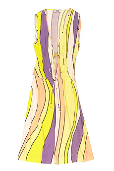Stretch wave striped sleeveless dress