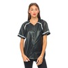 Motel Cassie Baseball Jersey in Black and White PU