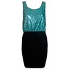 Motel Harper Metallic Dress in Turquoise and