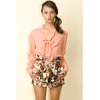 Motel Helter Sheer Blouse in Shell Pink