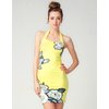 Motel Lizzy Halter Neck Wiggle Dress in Yellow