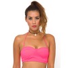 Motel Longline Bikini Top in Neon Pink
