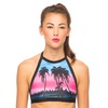 Motel Rae Longline Bikini Top in Sunset Palm