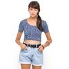 Motel Tabby Crop Top in Navy and White Ditsy Daisy