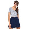 Motel Tabby Crop Top in White and Navy Ditsy Daisy