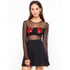 Motel Valeria Dress in Black with Red Sequin