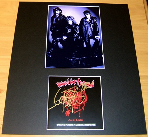 - CD COVER SIGNED BY LEMMY -MTD 14 X 12