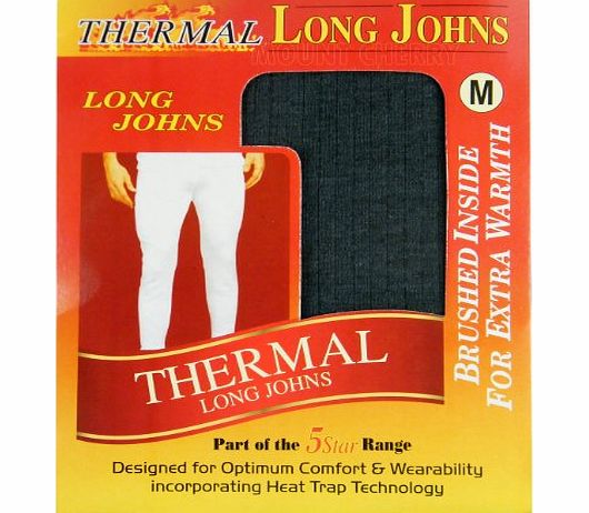 Mount Cherry Mens Thermal Underwears Long Johns Brushed Pants Trousers Leggings (X-Large, Charcoal)