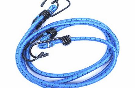 Mountain Warehouse 2 Pack Small Bungee Cords With Durable Hooks Cobalt One Size