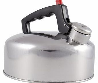 2L Aluminium Family Camping Lightweight Whistle Whistling Kettle Silver One Size