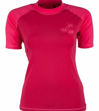 Rash Vest UV Protection Womens Swimming Diving Surfing Top Bright Pink 10