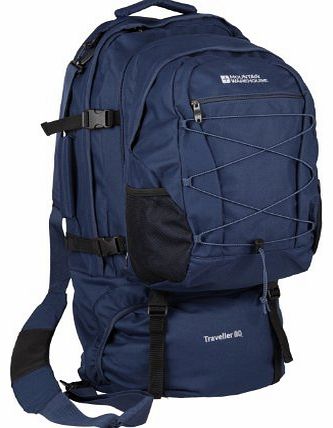 Mountain Warehouse Traveller 80L XL Rucksack Backpack Back Pack Walking Hiking Bag Navy One Size