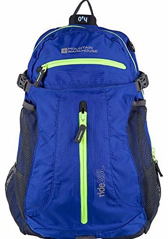 Mountain Warehouse Unisex Ride 25 Litre Running Cycling Hiking Sport Hydration Hydro Bag Backpack Blue One Size