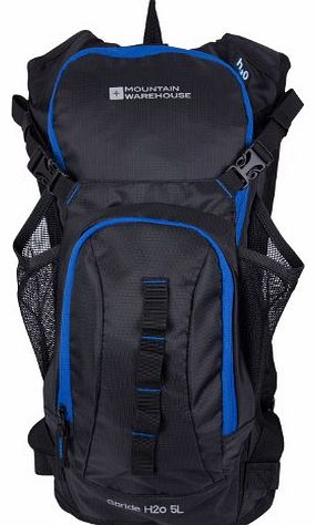Mountain Warehouse Unisex Sports Trekking Stride 5 Litre Hydro Bladder Hydration Backpack Carry Bag Black One Size