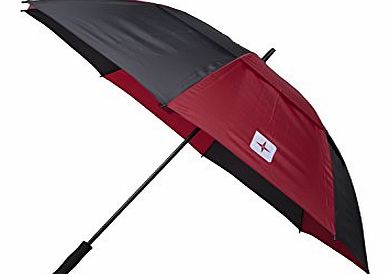 Mountain Warehouse Vertical Stripe Golf Umbrella Double Canopy Rain Protect Weather Resistant Red One Size