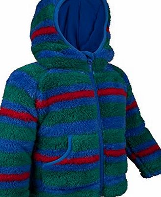 Mountain Warehouse Yogi Stripe Junior Baby Supersoft Textured Fleece Warm Hooded Hoodie Sweater Red 12-18 months