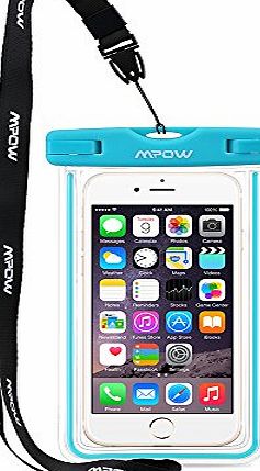 Mpow IPX8 Waterproof Case,Mpow Universal Durable Underwater Dry Bag Best Water Proof, Dust Dirt Proof, Snowproof Pouch Touch Responsive and Watertight Sealed System for Apple iPhone 6s, 6 Plus, etc-Blue