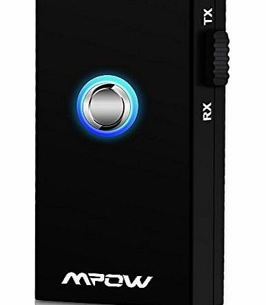 Mpow Streambot 2-In-1 Wireless Bluetooth Audio Music Streaming Switchable Receiver and Transmitter With 3.5mm Stereo Output - Connect Your PC, iPhone, iPod, iPad, Tablets Or MP4 Player To Speakers An
