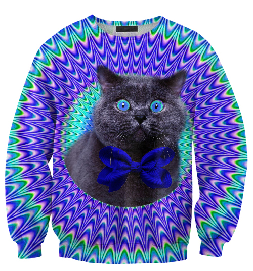 Unisex Psychedelic Crazy Cat Jumper from Mr Gugu