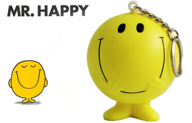 mr men Stressball Keychain - Mr Happy