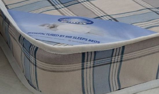 DOUBLE 4FT6 BUDGET MATTRESS WIDTH 4FT6 (137cm) - LENGTH 6FT3 (190cm) (aprox sizes) BLUE CHECK CANDY FABRIC AS IN PHOTO