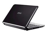 MSI Wind U100-291UK black XP Atom N270 1.6Ghz 1GB 160GB HDD 10 screen 6 cell battery XP Home 2 yr manufa