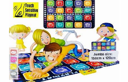MTS Childrens Kids Giant Electronic Musical Floor Play Mat 6 Designs: Twister Move, Dance Mixer, Drum Kit, DJ Music Style, Gigantic Keyboard, Giant City   Cars (Dance Mixer)