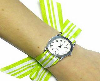Ribbon Watch with Interchangeable Straps (Pink)
