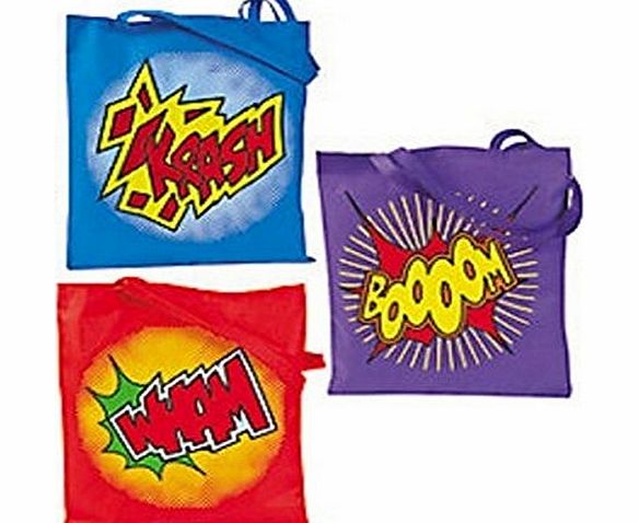 Pack of 3 - Large Superhero Tote Bags - Nonwoven Polyster - Great for X-Men,Spiderman,Marvel Super Heroes Party Loot Bags